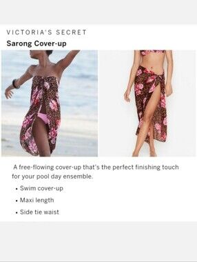 Victoria's secret sarong maxi lenght side tie leopard swim COVERUP